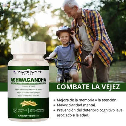 Ashwagandha + Bisglinato y Citrato de Magnesio 1000mg 60 CAPS