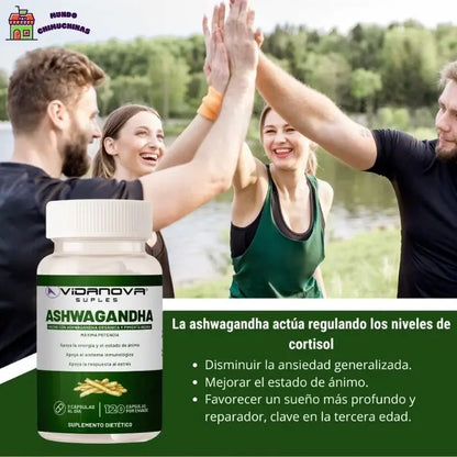 Ashwagandha + Bisglinato y Citrato de Magnesio 1000mg 60 CAPS
