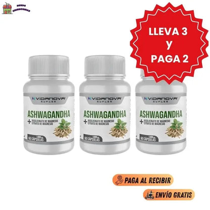 Ashwagandha + Bisglinato y Citrato de Magnesio 1000mg 60 CAPS