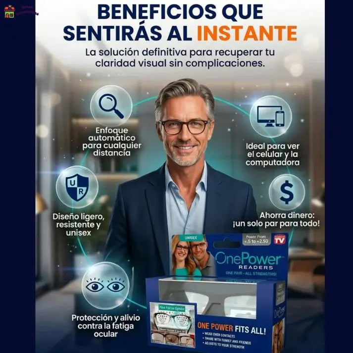 Lentes One Power Readers - Ve Claro Al Instante, Sin Cambiar De Gafas