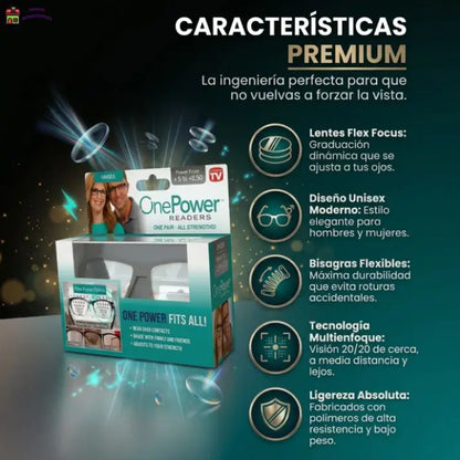 Lentes One Power Readers - Ve Claro Al Instante, Sin Cambiar De Gafas