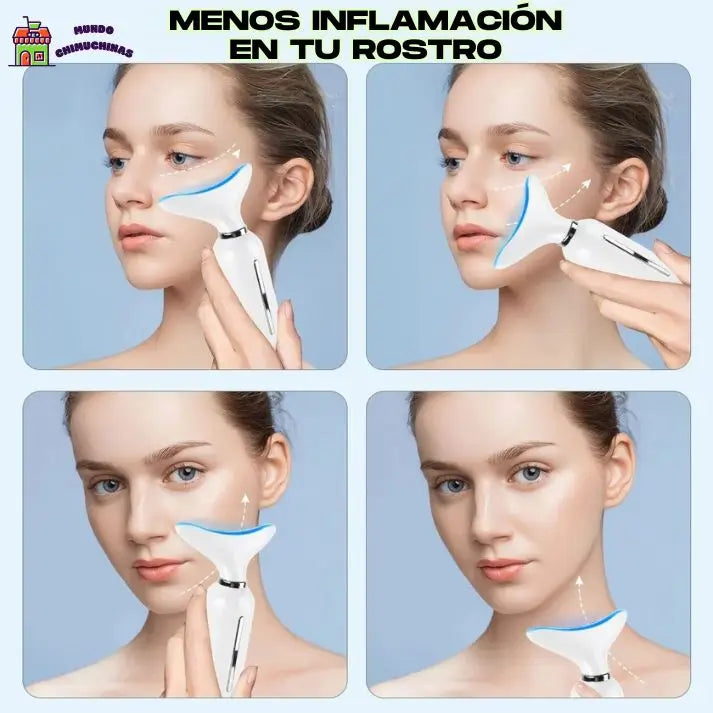 Pack Masajeador Cuello y Cara Antiedad Led + Serum Vitamina C