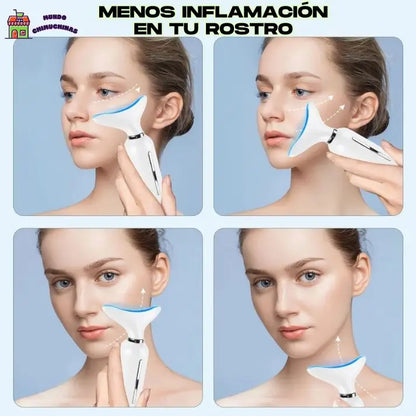 Pack Masajeador Cuello y Cara Antiedad Led + Serum Vitamina C