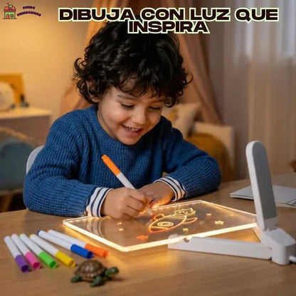 Pizarra Mágica Led - Dibujos que brillan 👉Incluye lápices de colores