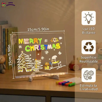 Pizarra Mágica Led - Dibujos que brillan 👉Incluye lápices de colores