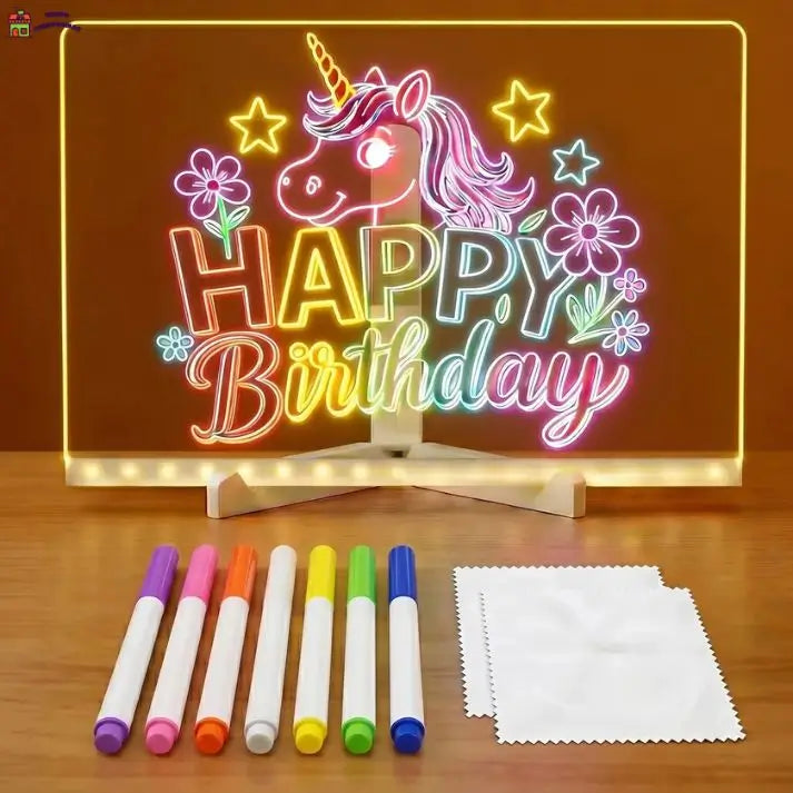 Pizarra Mágica Led - Dibujos que brillan 👉Incluye lápices de colores