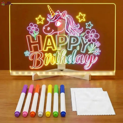 Pizarra Mágica Led - Dibujos que brillan 👉Incluye lápices de colores